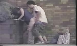 lovers get caught fucking outside -spycam