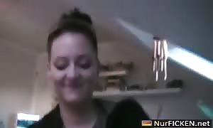 really
 adorable german swallowing her boyfriend on home made
 video clip