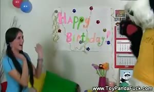 Toypanda helps unwrap hot birthday female