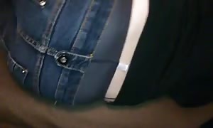 girlfriend in demin jeans and pantyhose cumshot