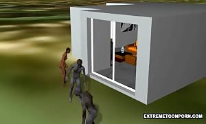 Foxy 3D Zombie babe Taking black shaft