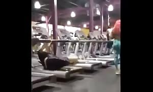 funny Treadmill Fail for a turned on Pawg in the Gym