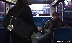 japanese Schoolgirl Yayoi Yoshino banged in bus uncesnored