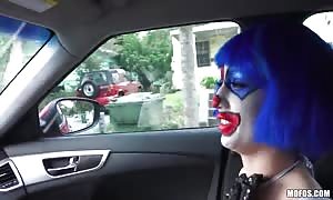 slutty clown swallowing by aroused
 shaft like a balloon