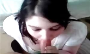 chubby teenager
 dark-haired takes a load on her face