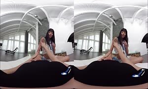 Virtual reality lesbian domination with strap on dildo